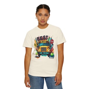 Bester Schulbusfahrer aller Zeiten T-Shirt, Geschenk für Busfahrer, Wertschätzung des Lehrers, Schulanfang, lustiges Busfahrer-T-Shirt, Unisex, kleidungsgefärbt