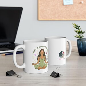 Yoga Girl Meditation Mug, Funny Manifest Self Care Coffee Gift Cup image 6