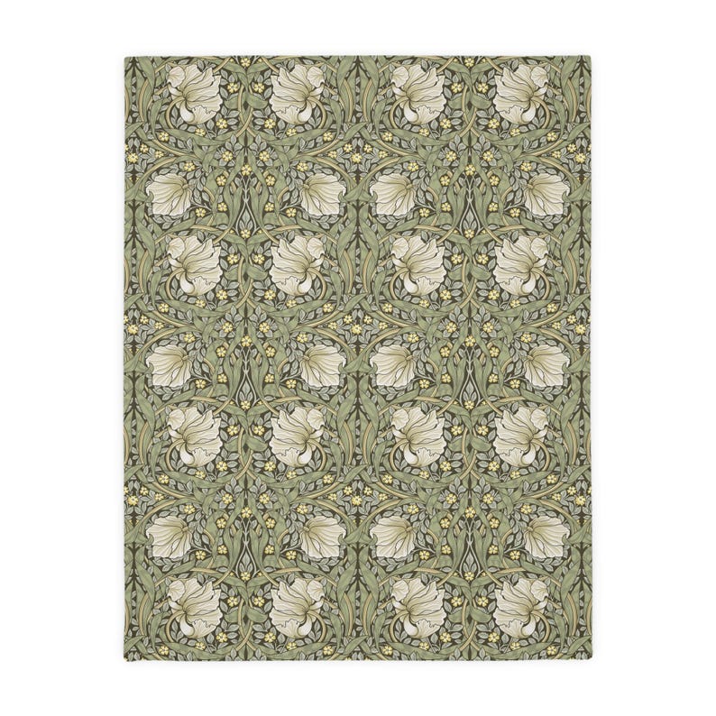 Floral Velveteen Throw Blanket: William Morris Pimpernel Art Nouveau ...