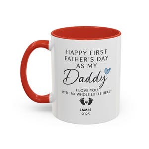 First Fathers Day Gift from Baby Mug, 1st Father&#39;s Day Gift, Handprint Footprint Father Day GIft, Custom Fathers Day Gift, gift from wife