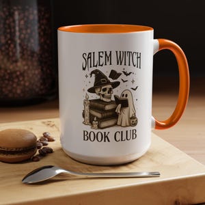 Spooky Ghost Mug: Witchy Halloween Coffee Cup, Book Lover Gift image 8