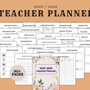 Teacher Planner Printable Minimalist, Undated Teaching Binder, Lesson Planner, Classroom Planner, Primary and Secondary Teacher Planner