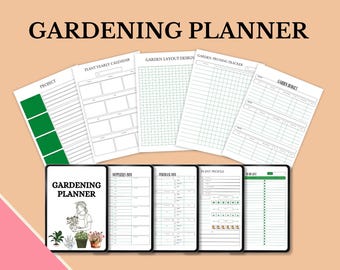 Planificador de jardinería imprimible: Cuidado de plantas y programa de riego (PDF)