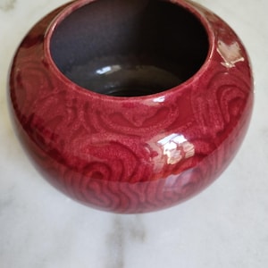 Vase vintage en céramique Scheurich 551-13, cache-pot en faïence rouge d'Allemagne de l'Ouest, fabriqué en Allemagne