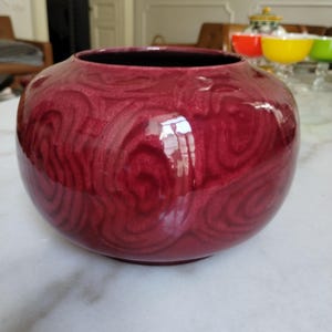 Vase vintage en céramique Scheurich 551-13, cache-pot en faïence rouge d'Allemagne de l'Ouest, fabriqué en Allemagne