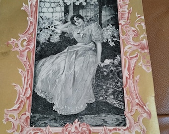 Trío de grabados antiguos "Frauen-Lieb' und Leid" de P. Barthel - Conjunto de 3 ilustraciones vintage originales - 1893