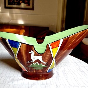 Large Vintage Italian Ceramic Jardiniere Planter – Mid Century Modern Sculptural Centerpiece – Hand Painted Art Pottery – 1950s
