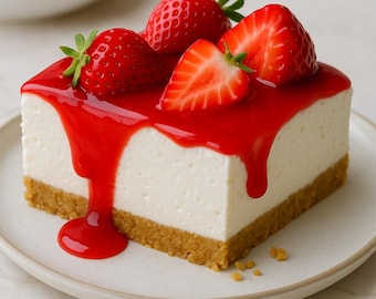 Strawberry Cheesecake Recipe | Creamy Classic Dessert (PDF Download)