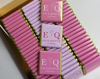 50 Pcs Wedding Chocolate, Wedding Chocolate Favors, Customized Chocolate, Wedding Favors, Engagement Chocolate, Favors For Guests