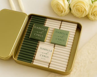 50 stuks bruiloft chocolade, chocolade bruiloft gunsten, aangepaste chocolade, bruiloft gunsten, verlovingschocolade, gunsten voor gasten