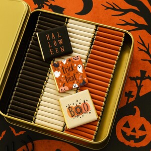Halloween Chocolate Gift, Halloween Party Favors, Trick or Treat Gift, Chocolate Favors,Pumpkin Design, Boo Chocolate, Gifts For Halloween