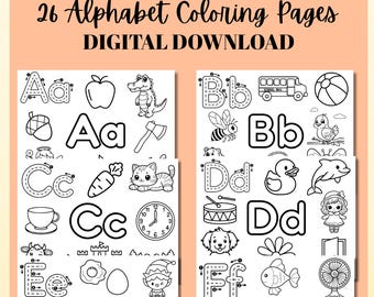 Alphabet Coloring Pages, ABC Learning Activity (PDF)