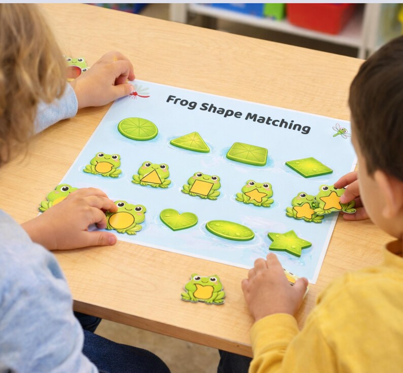 Frog Shape Matching Busy Book Activity | Preschool Shape Recognition ...