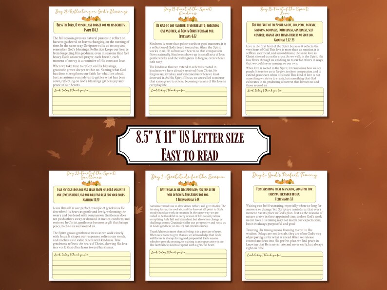 30 Day Fall Devotional Prayer Journal | Printable Bible Study With ESV ...