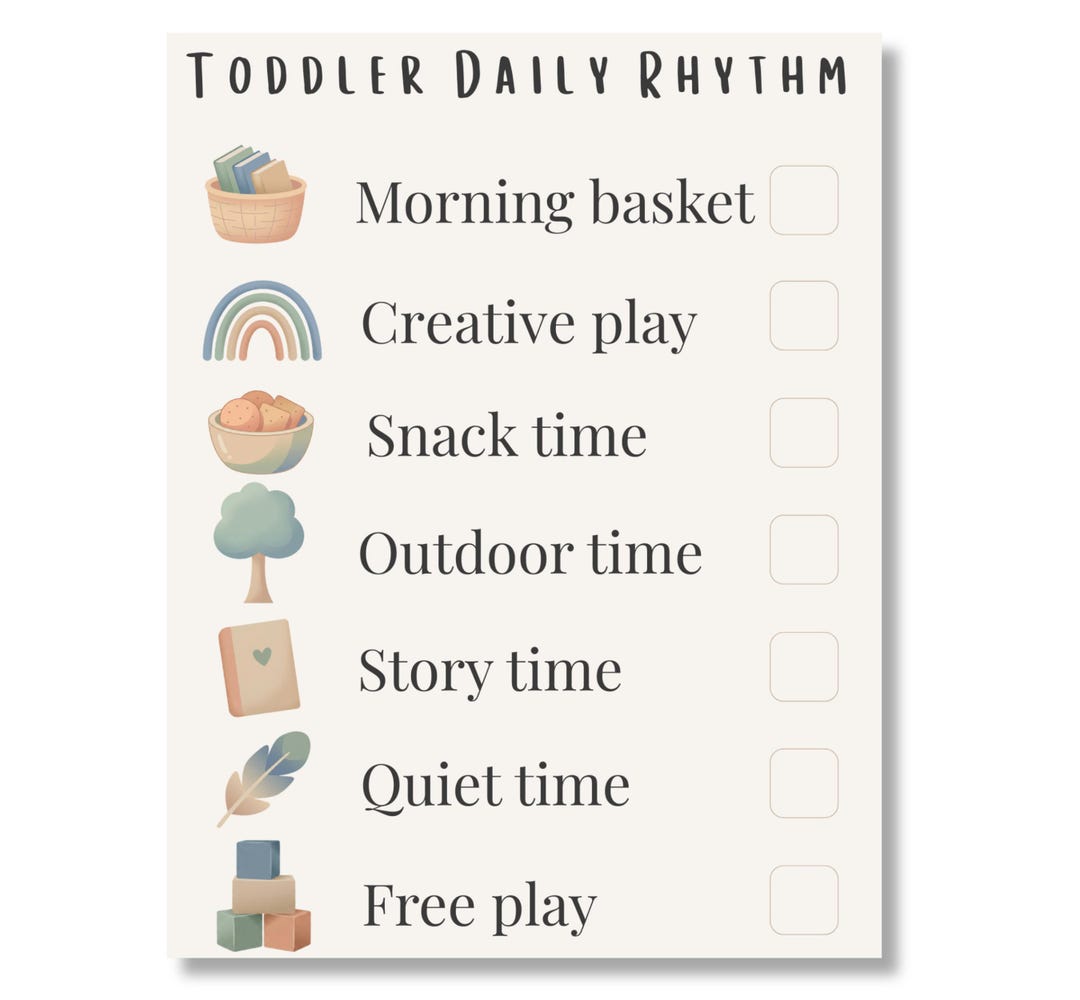 Toddler Daily Routine Chart Printable, Visual Schedule, Kids Routine ...