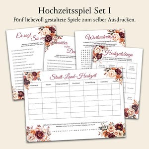 Wedding Games Set to Print - 5 Games for Guests | Wedding Games | Party Games | Wedding | Instant Download for Ceremony & Celebration