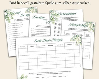 Wedding Games Set to Print - 5 Games for Guests | Wedding Games | Party Games | Wedding | Instant Download for Ceremony & Celebration