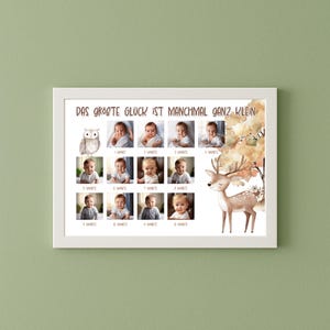 Affiche des étapes importantes pour bébé : Les amis de la forêt | Insert de cadre pour l'impression | Modèle de carte mensuelle Animaux de la forêt – téléchargement numérique