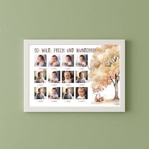 Affiche des étapes importantes pour bébé : Les amis de la forêt | Insert de cadre pour l'impression | Modèle de carte mensuelle Animaux de la forêt – téléchargement numérique