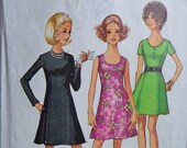 70er Jahre eine Linie aufgeweitetem Prinzessin Nähte Kleid Muster Einfachheit 8887 Büste 34 Mad Men