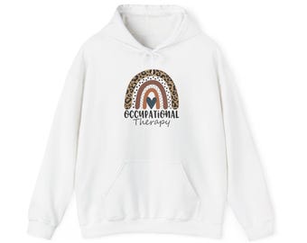 Sudadera con capucha de terapia ocupacional con estampado de leopardo y arcoíris / Sudadera para terapeuta ocupacional