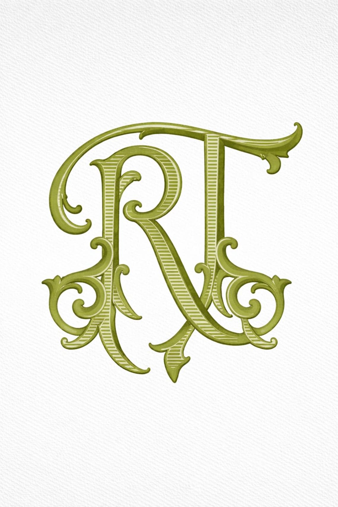 Vintage Watercolor Monogram PNG | Custom Initials Monogram ...