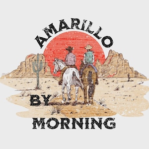 Amarillo By Morning PNG, Western Sublimation, Cowboy Png, Country Png, Desert Png, Western Png, Retro Png, Vintage Designs, Designs Download