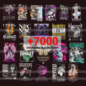 Pakiet ponad 7000 koszulek miejskich i ulicznych | Hip-Hop, Graffiti, Popkultura, Anime, Projekty POD