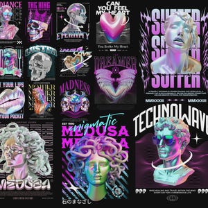 Pakiet Chrome Streetwear PNG – miejskie projekty graficzne Y2K na koszulki, pliki sublimacyjne do natychmiastowego pobrania