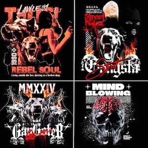 500+ Ultimate Streetwear Designs Bundle – T-Shirts, Urban, Biker & Floral Graphics (PNG)