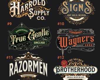 Vintage Logo Victorian Style Logo Custom Logo Customizable