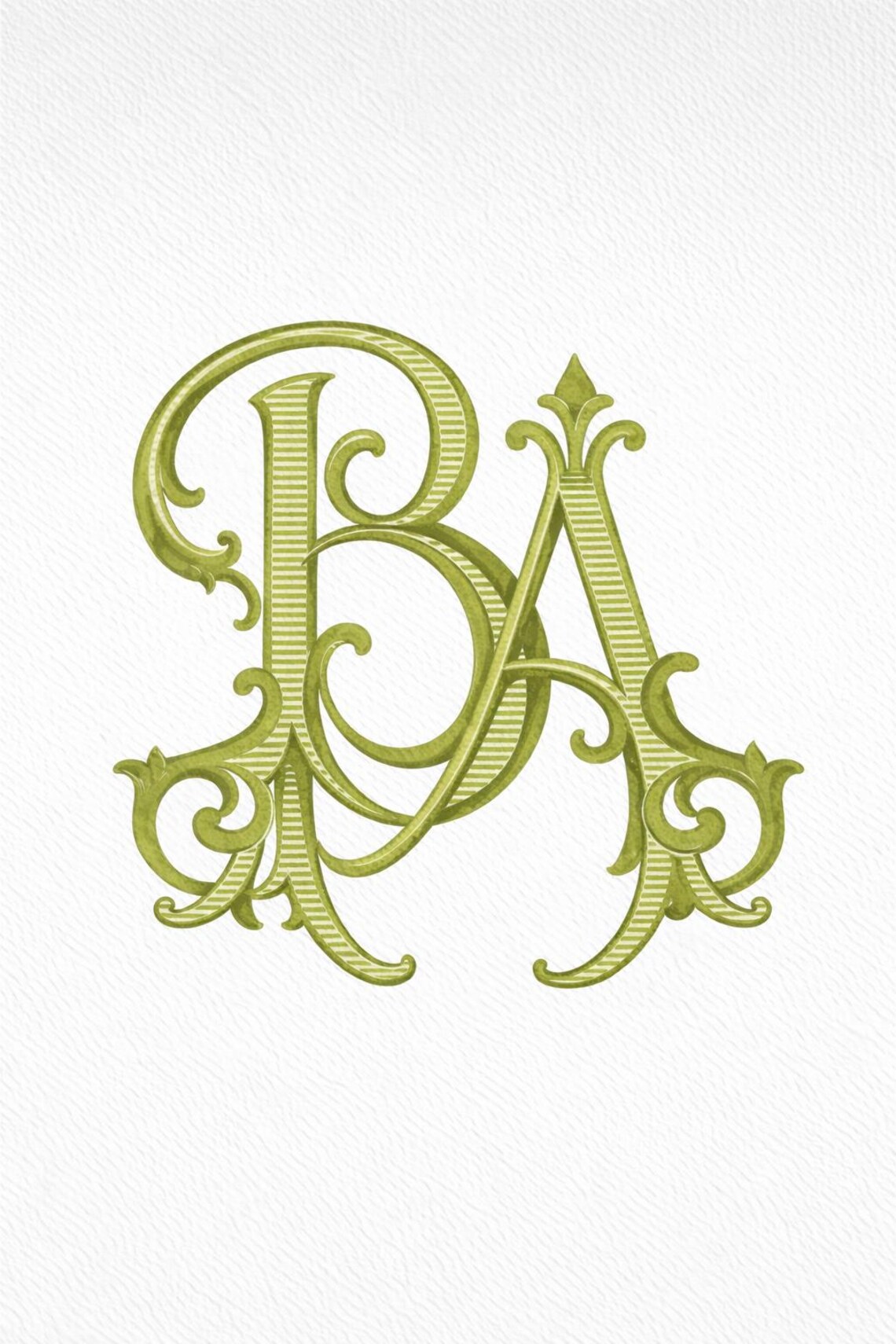Vintage Watercolor Monogram PNG | Custom Initials Monogram ...