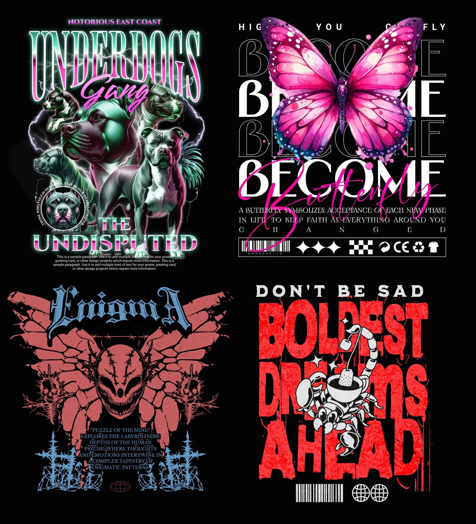 Streetware Design 500+ Ultimate Streetwear Designs Bundle – T-shirts, Urban, Biker ...