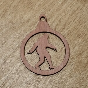 Christmas Ornament Bigfoot Sasquatch Wood Year Tree Holiday Santa Joy World Decorative Decoration festive season