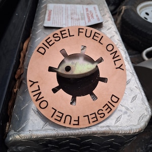 Transfer Tank Leather Diesel Fuel Only Tag Label Identifier Gas Petroleum