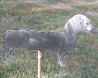 Dackel Hund Gartenfigur Statue Hund aus Metall