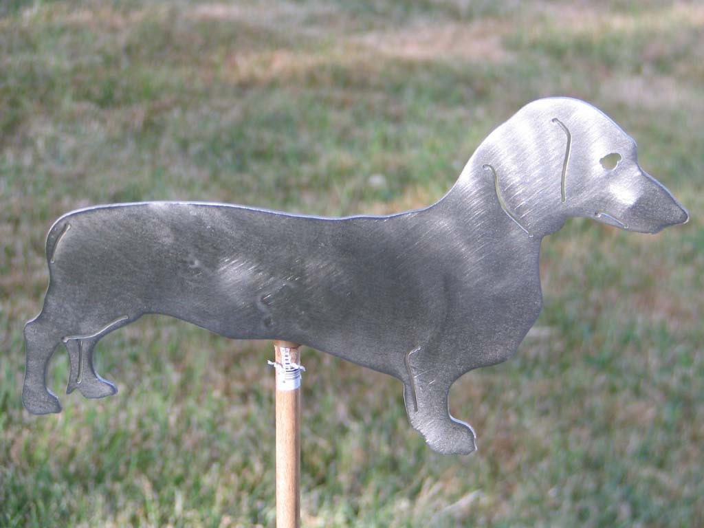 Dachshund Dog yard garden art statue stake metal Etsy