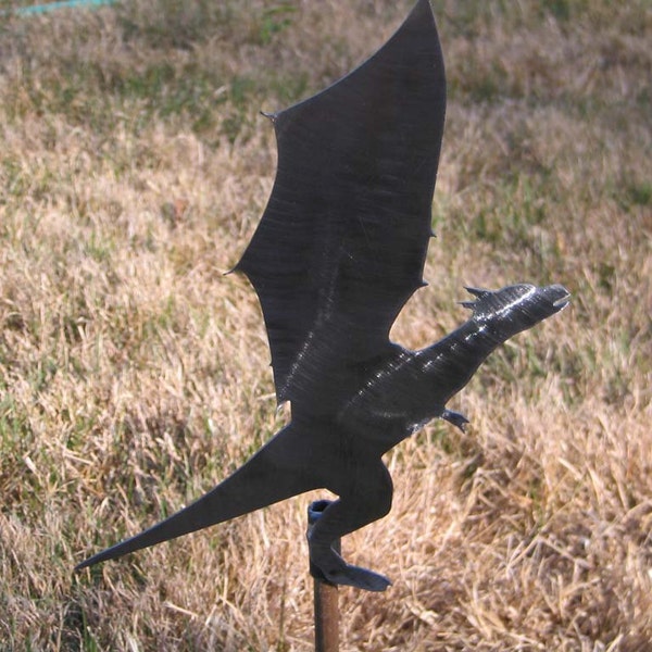 Dragon yard and garden stake statue flower bed mystical