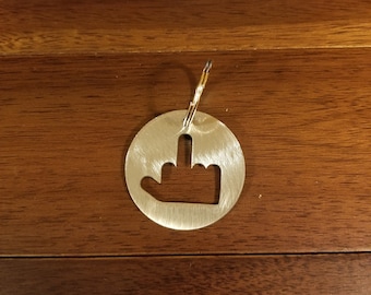 Flip off the bird steel Keyring keychain middle finger