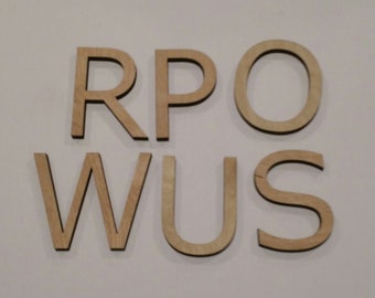 Wood Letters Numbers custom laser cut capital lower case alphabet school craft supply shape