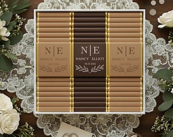 50 Pcs Luxury Wedding Chocolate, Customized Chocolate, Wedding Favors, Wedding Chocolate Favors, Favors For Guests, Engagement Chocolate