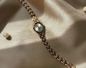 Wrist Watch for Women, Present for Her, Gold Colour, Vintage Design, Adjustable Band, White Dial, Valentine's Day Gift, Cool, Roman Numeral
