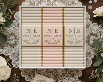 50 Pcs Luxury Wedding Chocolate, Customized Chocolate, Wedding Favors, Wedding Chocolate Favors, Favors For Guests, Engagement Chocolate