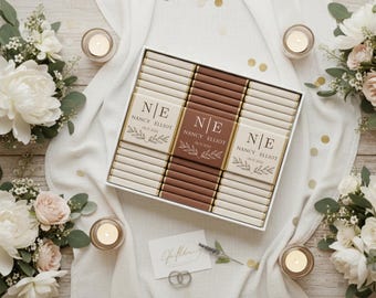 50 Pcs Luxury Wedding Chocolate, Customized Chocolate, Wedding Favors, Wedding Chocolate Favors, Favors For Guests, Engagement Chocolate