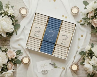 50 Pcs Luxury Wedding Chocolate, Customized Chocolate, Wedding Favors, Wedding Chocolate Favors, Favors For Guests, Engagement Chocolate