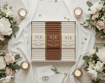 50 Pcs Luxury Wedding Chocolate, Customized Chocolate, Wedding Favors, Wedding Chocolate Favors, Favors For Guests, Engagement Chocolate