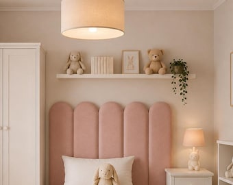 Pannello da parete rivestito in velluto: forma a recinzione, 25 cm / Decorazione per la parete della cameretta dei bambini / Testiera morbida
