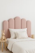 Velvet Upholstered Wall Panel: 25cm Fence Headboard Tile, rounded, soft, bedroom, children's room,
