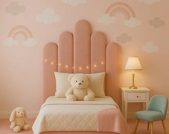 Płytka na wezgłowie łóżka z aksamitu: Miękki, zaokrąglony panel ścienny do sypialni