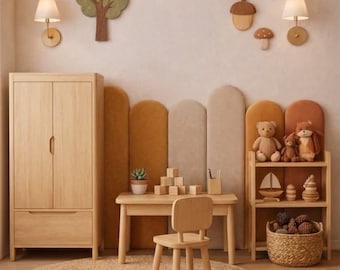 Painel de parede estofado em veludo: Cabeceira com isolamento acústico 3D, arredondada e macia, para quarto e quarto infantil.